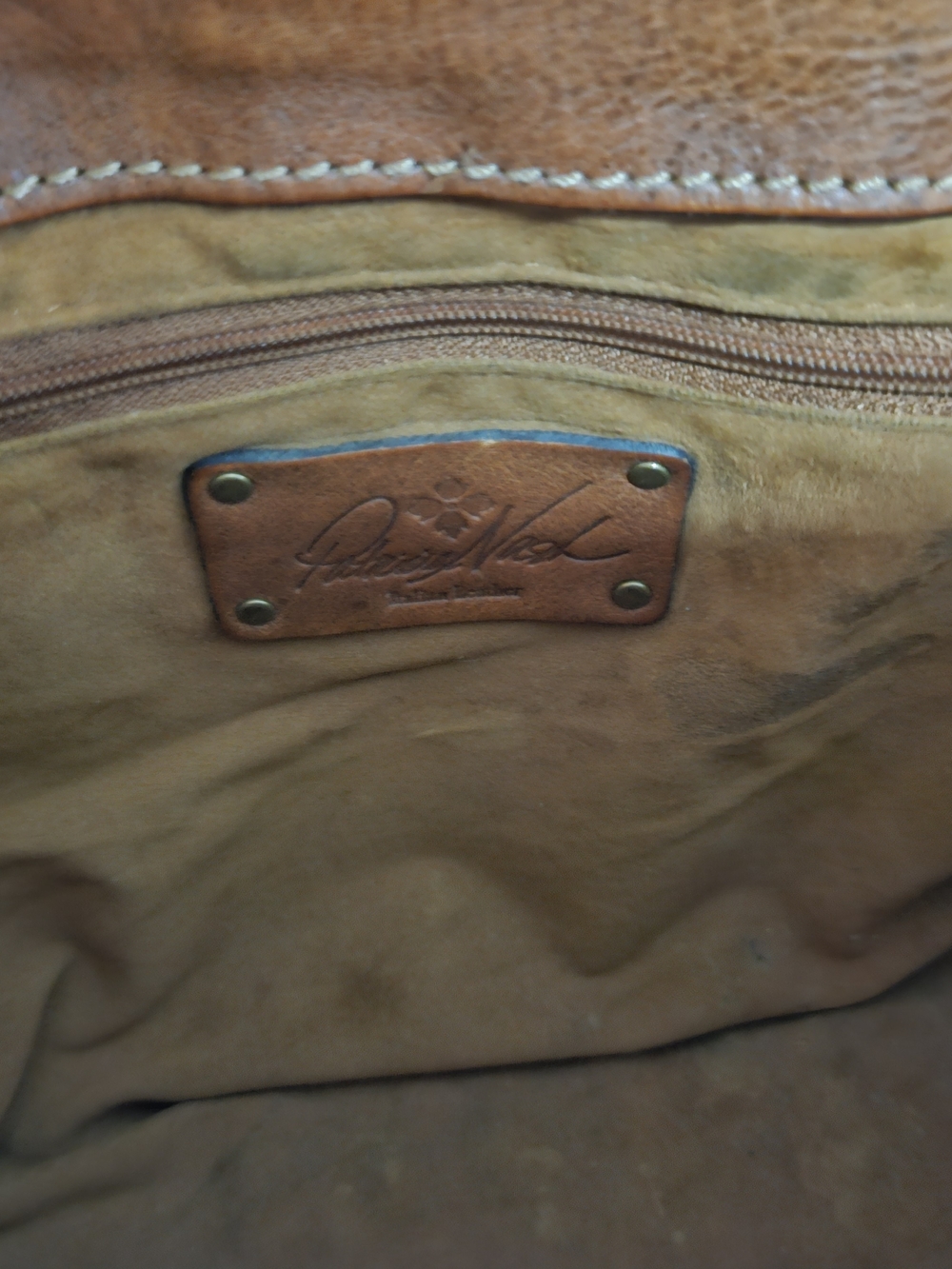 Patricia Nash Cognac Leather Studded Buckle Crossbody - Picture 5 of 6
